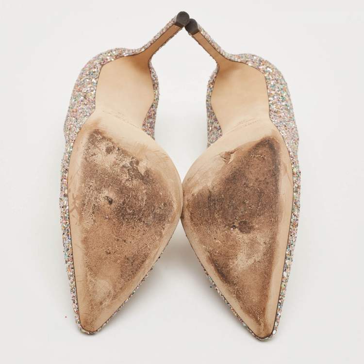 Pre Owned Jimmy Choo Multicolor Glitter Romy Pumps Size 39