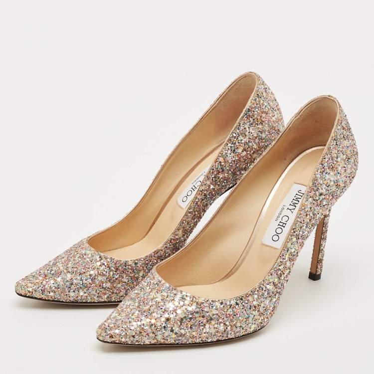 Pre Owned Jimmy Choo Multicolor Glitter Romy Pumps Size 39
