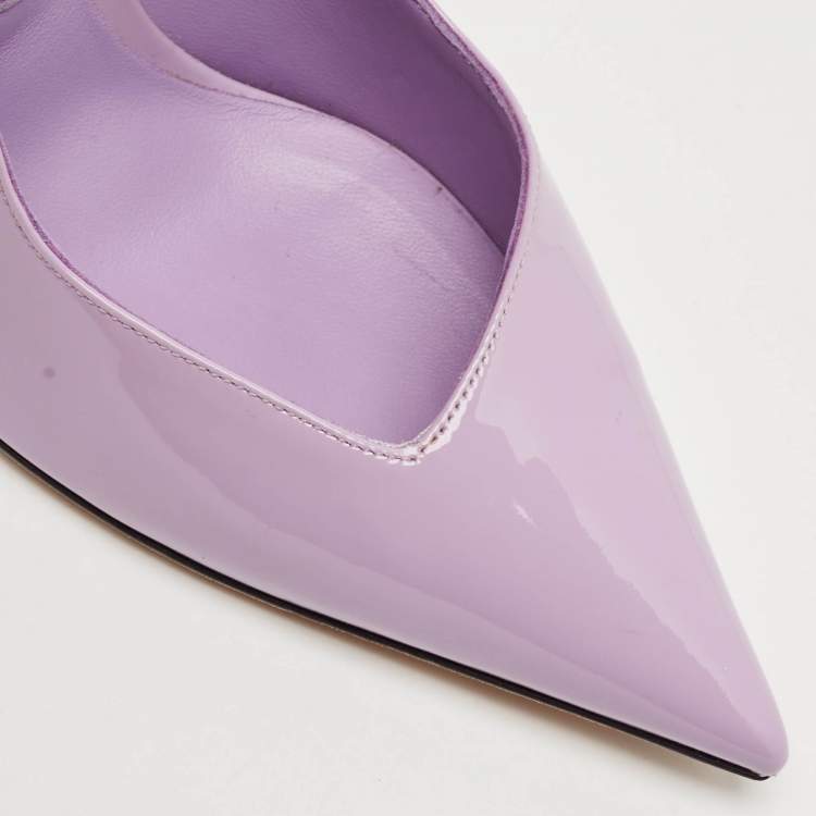 Pre Owned Jimmy Choo Lavender Patent Leather Talura Pumps Size 37
