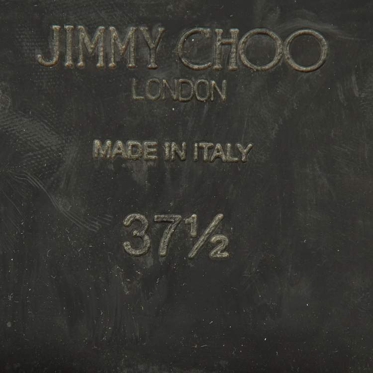 Pre Owned Jimmy Choo Black Leather Hatcher Combat Boots Size 37.5