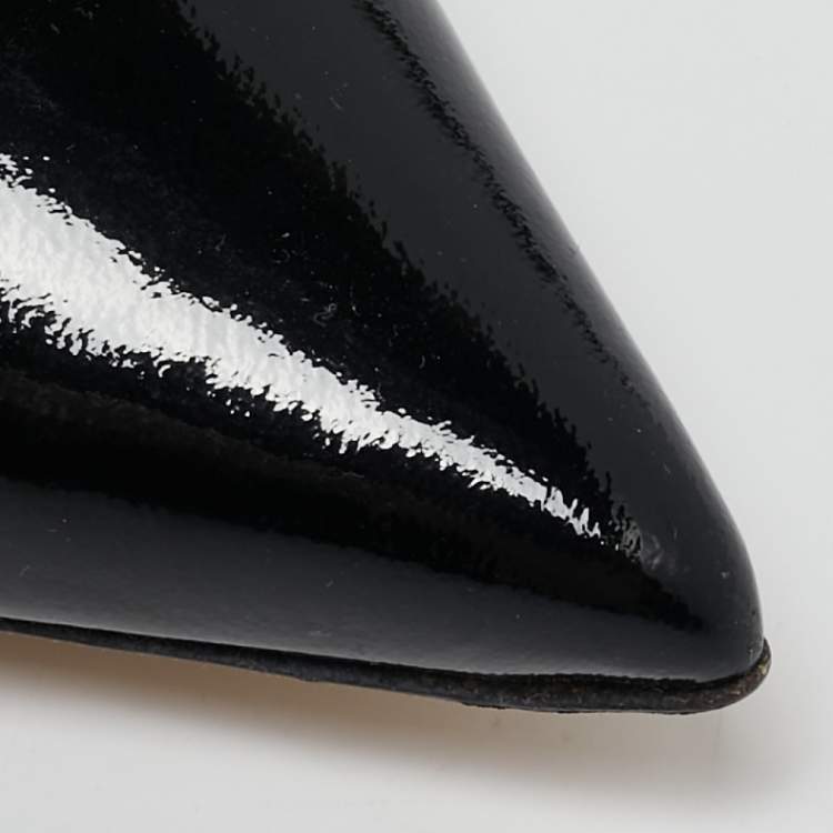 Pre Owned Jimmy Choo Black Patent Leather Anouk Pointed Toe Pumps Size 38