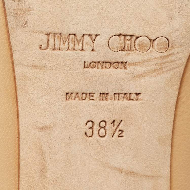 Pre Owned Jimmy Choo Beige Leather Gilbert Pumps Size 38.5