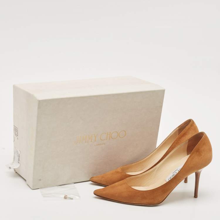 Pre Owned Jimmy Choo Tan Suede Agnes Pumps Size 37
