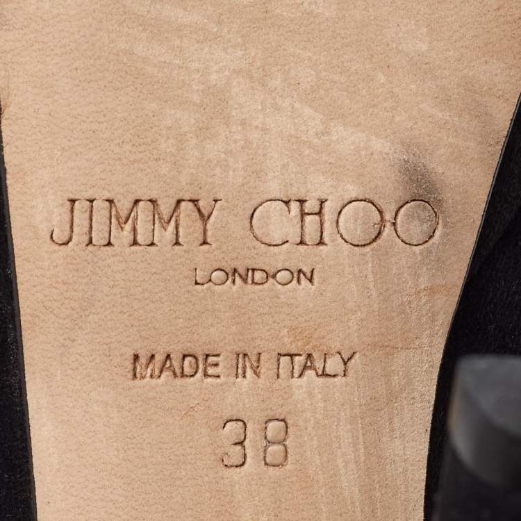 Pre Owned Jimmy Choo Black Suede Alex Platform Pumps Size 38