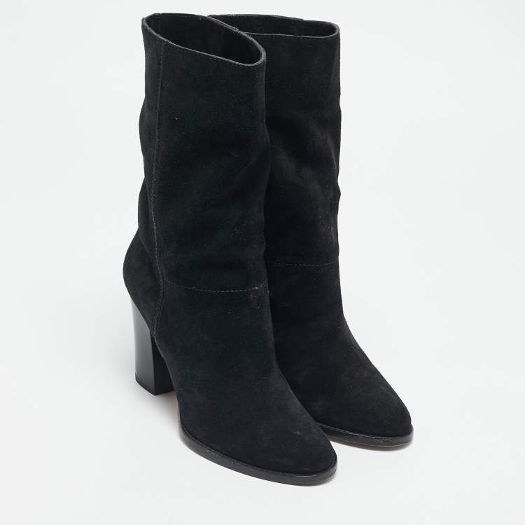 Pre Owned Jimmy Choo Black Suede Ankle Boots Size 36