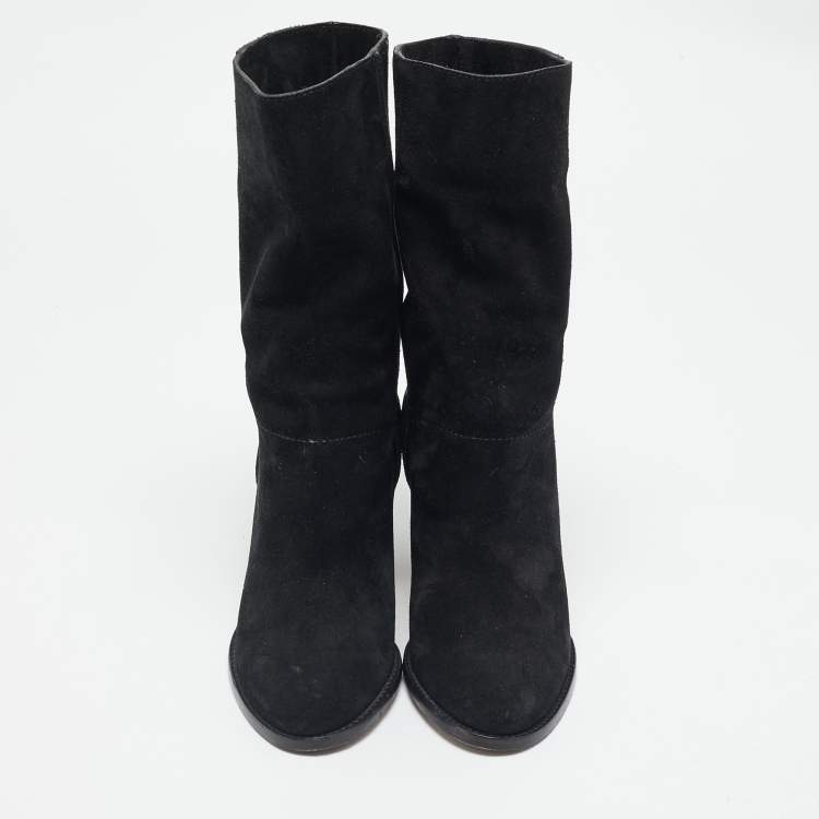 Pre Owned Jimmy Choo Black Suede Ankle Boots Size 36