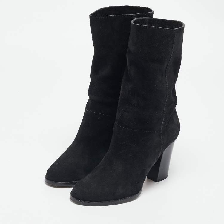 Pre Owned Jimmy Choo Black Suede Ankle Boots Size 36