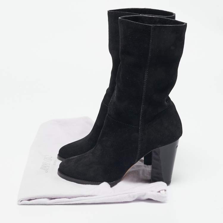 Pre Owned Jimmy Choo Black Suede Ankle Boots Size 36