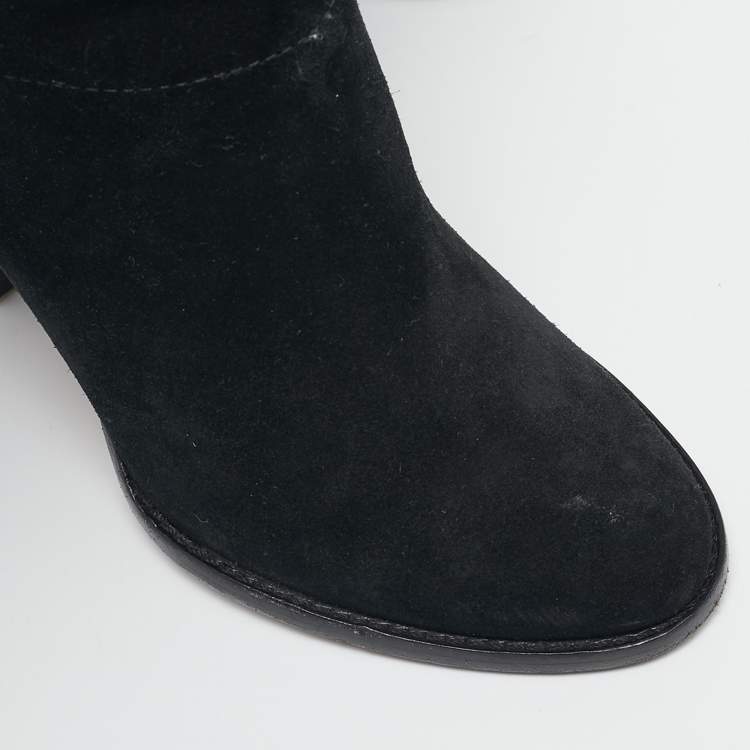 Pre Owned Jimmy Choo Black Suede Ankle Boots Size 36