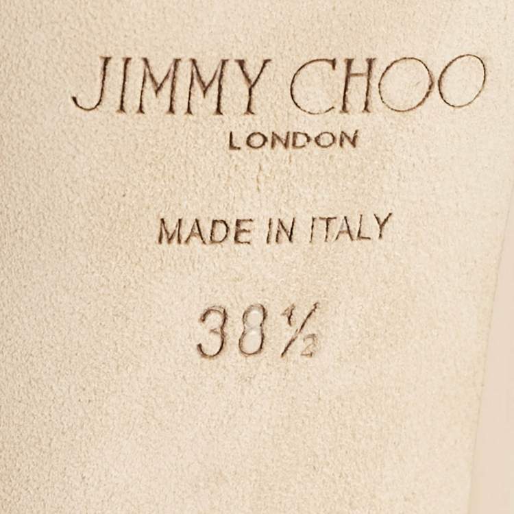 Pre Owned Jimmy Choo Beige Patent Leather Romy Pumps Size 38.5