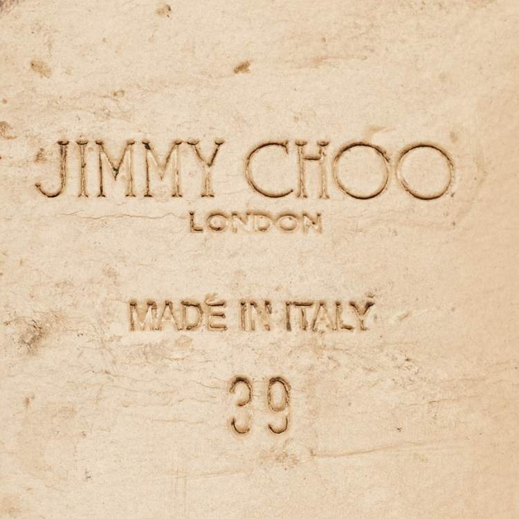 مملوكة مسبقًا Jimmy Choo Gold Patent Leather Embellished T Strap Flat Sandals Size 39