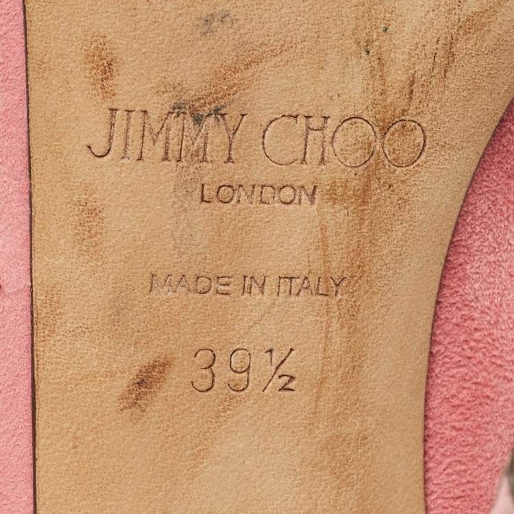 Pre Owned Jimmy Choo Pink Suede Love Pointed Toe Pumps Size 39.5