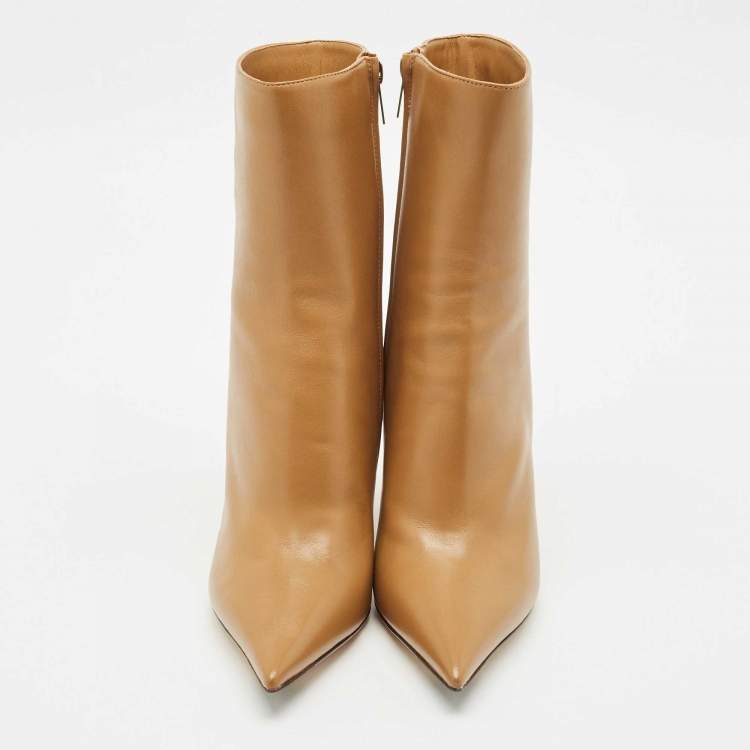 Pre Owned Jimmy Choo Brown Leather Baku Wedge Ankle Boots Size 40.5