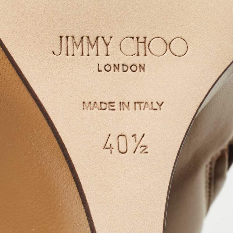 Pre Owned Jimmy Choo Brown Leather Baku Wedge Ankle Boots Size 40.5