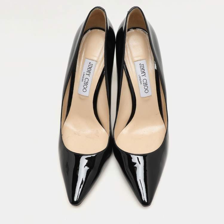 Pre Owned Jimmy Choo Black Patent Leather Romy Pumps Size 42