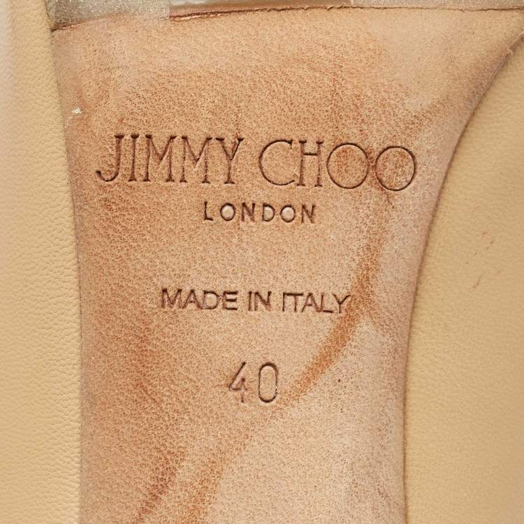 Pre Owned Jimmy Choo Beige Leather Romy Pointed Toe Pumps Size 40