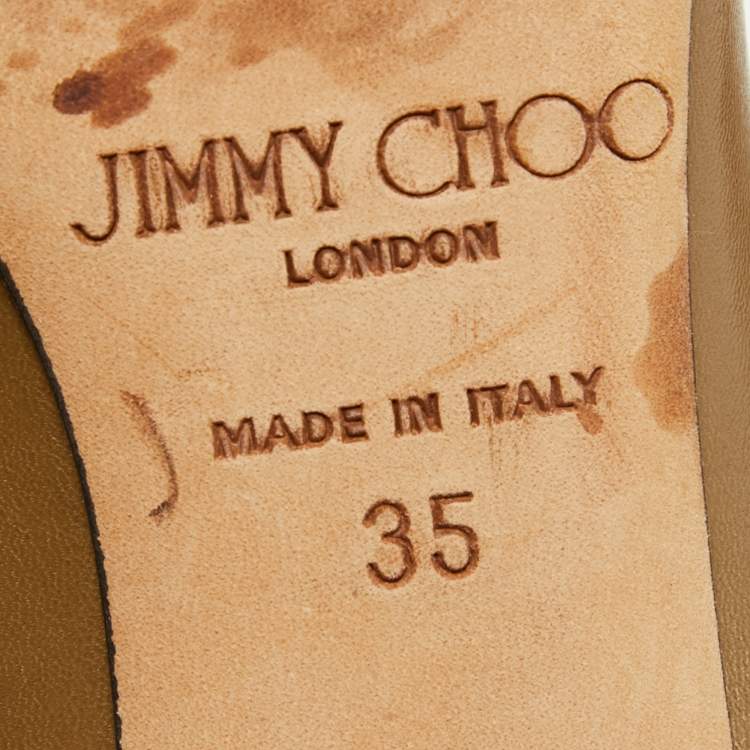 Pre Owned Jimmy Choo Brown Leather Avril Pumps Size 35