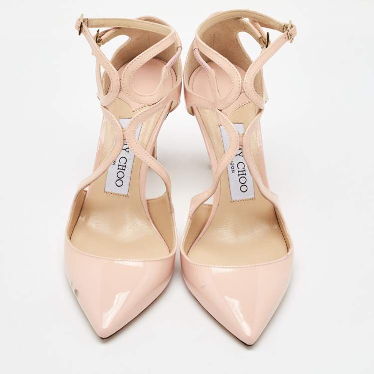 Pre Owned Jimmy Choo Light Pink Patent Leather Lancer Pumps Size 36