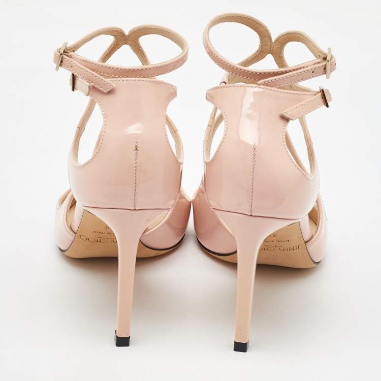 Pre Owned Jimmy Choo Light Pink Patent Leather Lancer Pumps Size 36