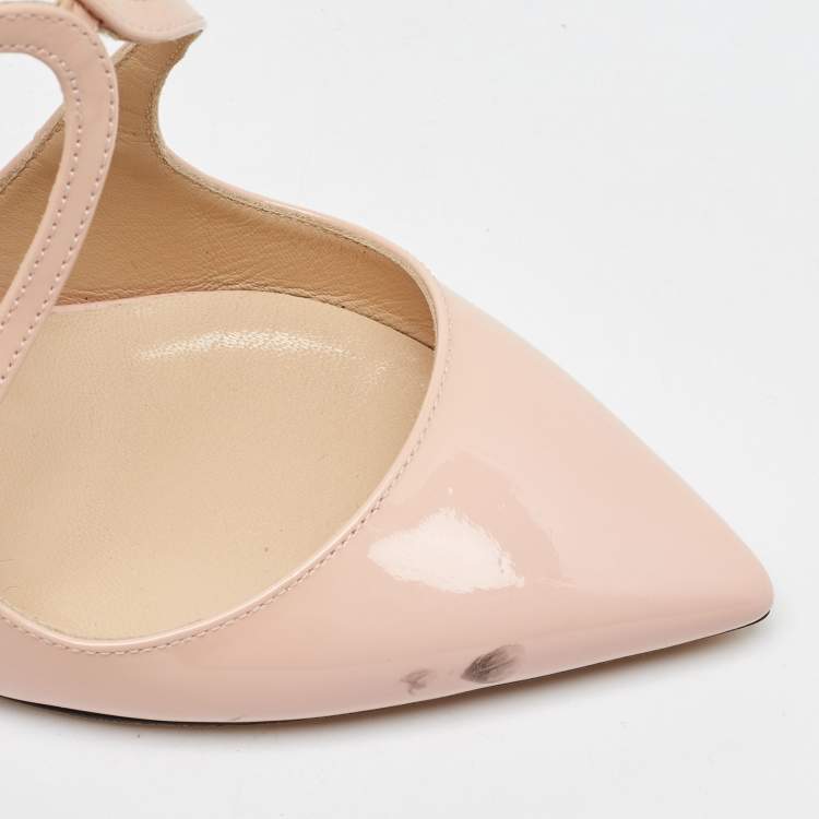 Pre Owned Jimmy Choo Light Pink Patent Leather Lancer Pumps Size 36