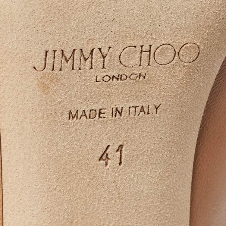 Pre Owned Jimmy Choo Beige Leather Pointed Toe Ankle Length Boots Size 41