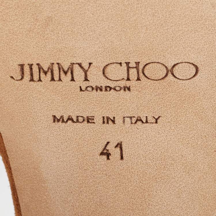 Pre Owned Jimmy Choo Brown Suede Kayden Ankle Strap Sandals Size 41
