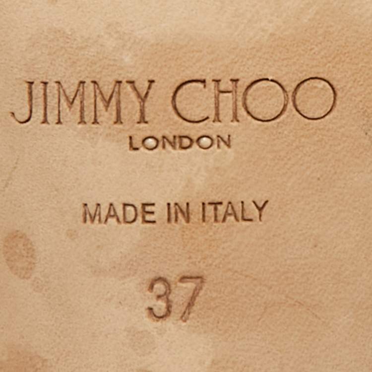 Pre Owned Jimmy Choo White Leather Maelie Slide Sandals Size 37