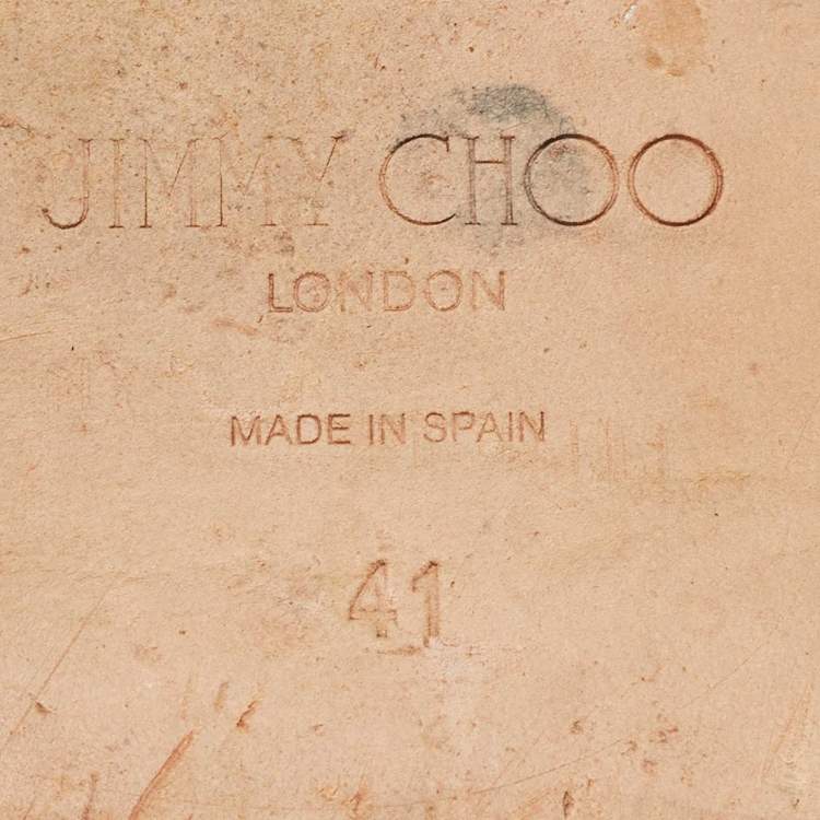Pre Owned Jimmy Choo Black Leather and Suede Studded Minea Flat Slides Size 41