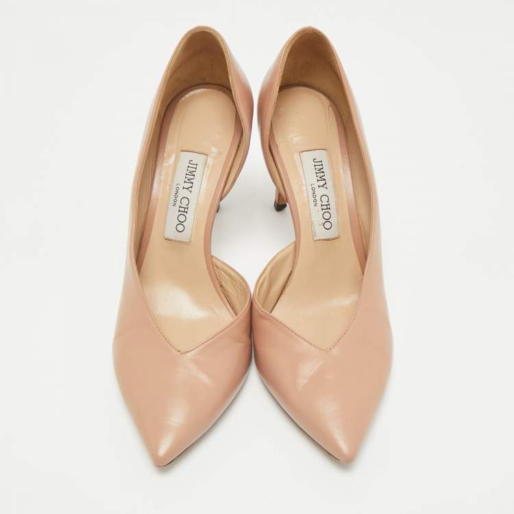 Pre Owned Jimmy Choo Beige Leather Sophia D'orsay Pumps Size 38.5