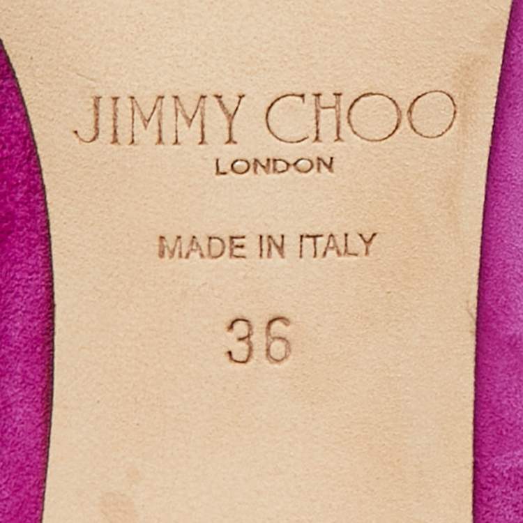 Pre Owned Jimmy Choo Magenta Suede Love Pumps Size 36