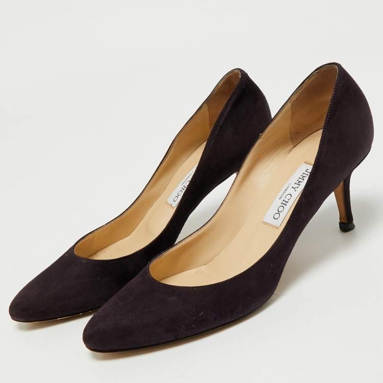 Pre Owned Jimmy Choo Purple Suede Romy Pumps Size 39