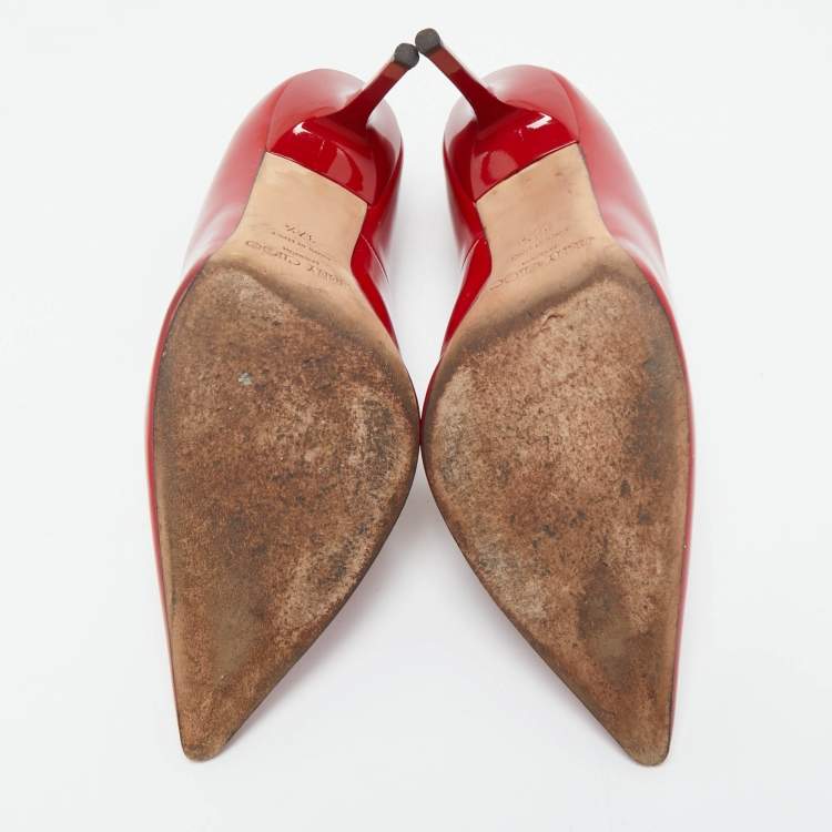 Pre Owned Jimmy Choo Red Patent Leather Love Pumps Size 37.5