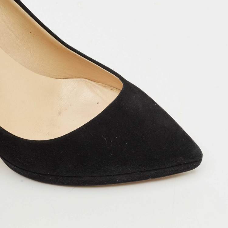 Pre Owned Jimmy Choo Black Suede and Patent Leather Rudy Pumps Size 36