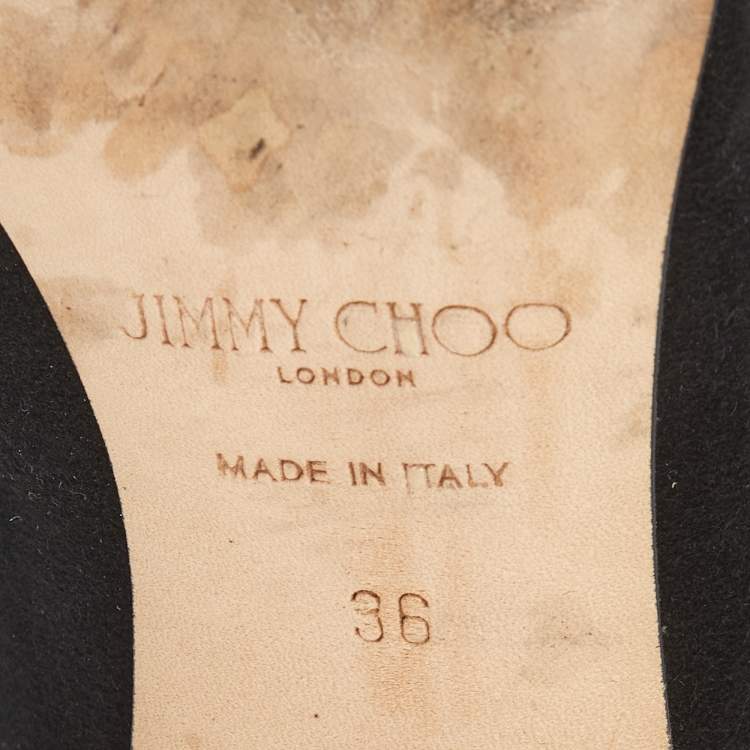 Pre Owned Jimmy Choo Black Suede Love Pumps Size 36