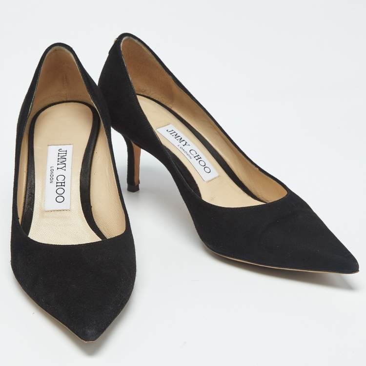 Pre Owned Jimmy Choo Black Suede Love Pumps Size 36