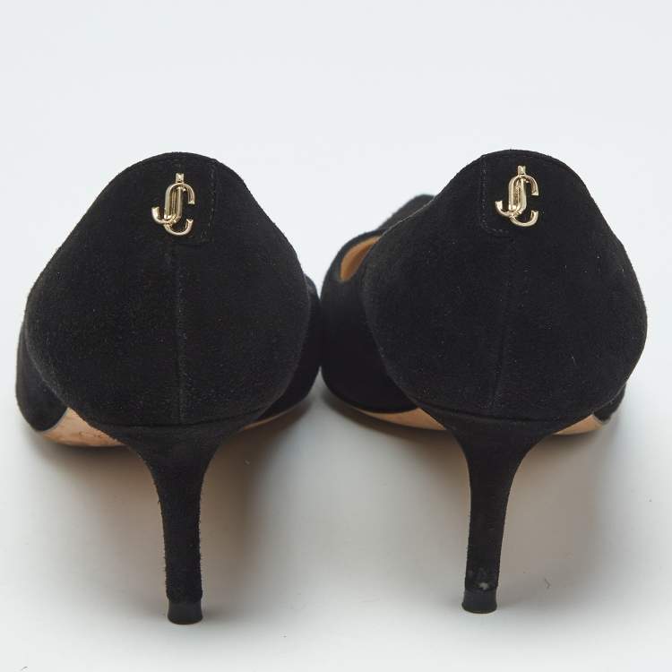 Pre Owned Jimmy Choo Black Suede Love Pumps Size 36