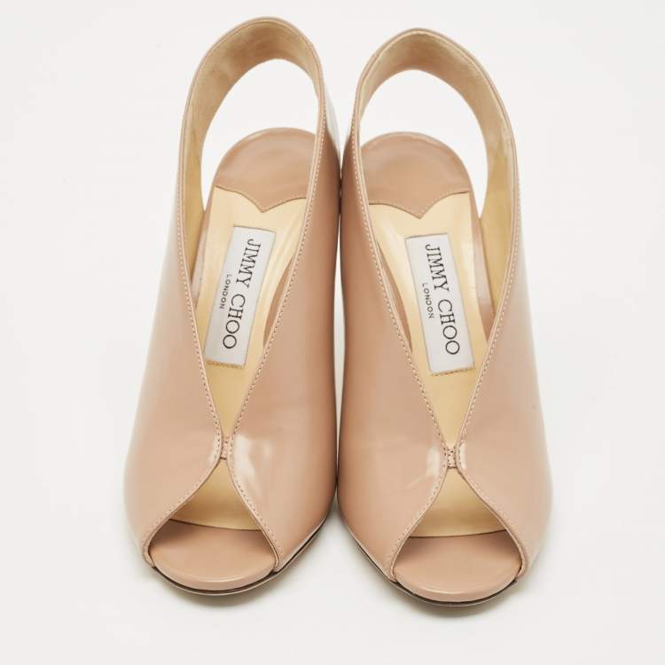 Pre Owned Jimmy Choo Pink Leather Shar Slingback Pumps Size 36