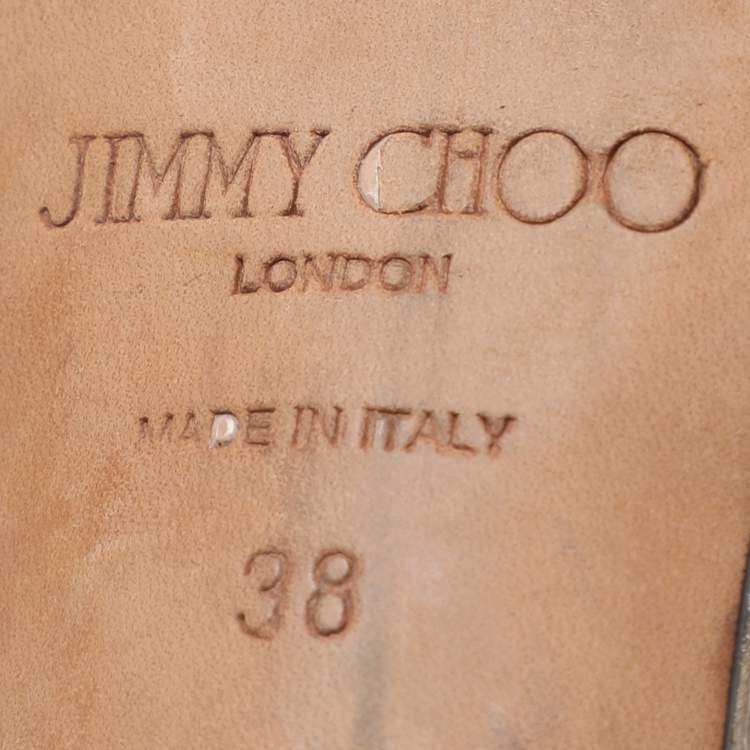 Pre Owned Jimmy Choo Gold Lurex Fabric And Glitter Kayden Platform Ankle Strap Sandals Size 38