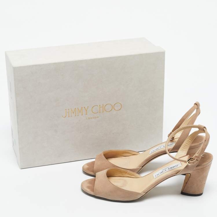 Pre Owned Jimmy Choo Pink Suede Miranda Sandals Size 39.5