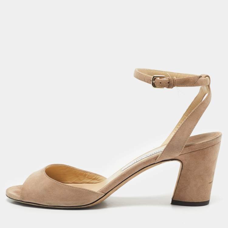 Pre Owned Jimmy Choo Pink Suede Miranda Sandals Size 39.5