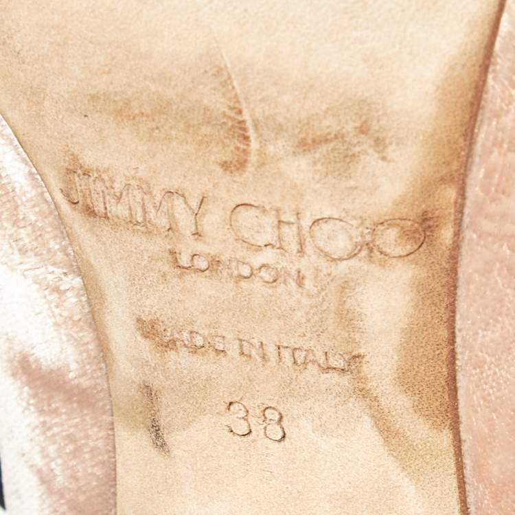 Pre Owned Jimmy Choo Beige Velvet Rosana Round Toe Pumps Size 38
