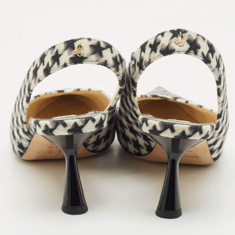 Pre Owned Jimmy Choo Multicolor Leather and Wool liya Slingback Pumps Size 41
