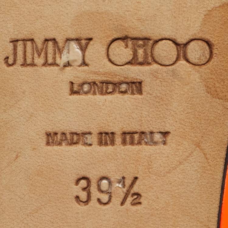 Pre Owned Jimmy Choo Neon Orange Thistle Sandals Size 39.5                      