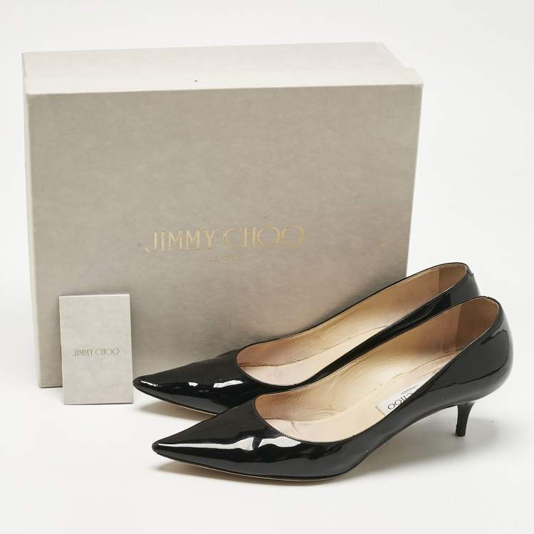 Pre Owned Jimmy Choo Black Patent Leather Romy Pumps Size 40