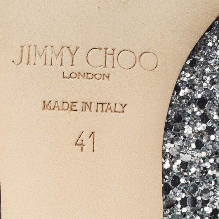 Pre Owned Jimmy Choo Navy Blue/Silver Degrade Glitter Romy Pumps Size 41