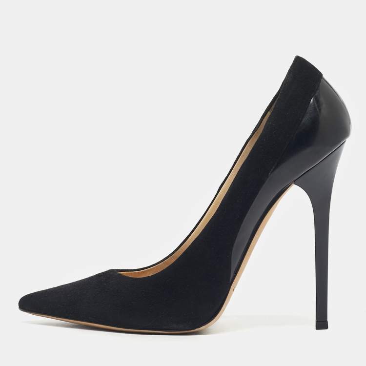 Pre Owned Jimmy Choo Black Suede Romy Pointed Toe Pumps Size 39