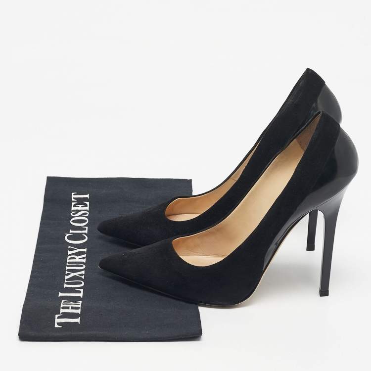 Pre Owned Jimmy Choo Black Suede Romy Pointed Toe Pumps Size 39