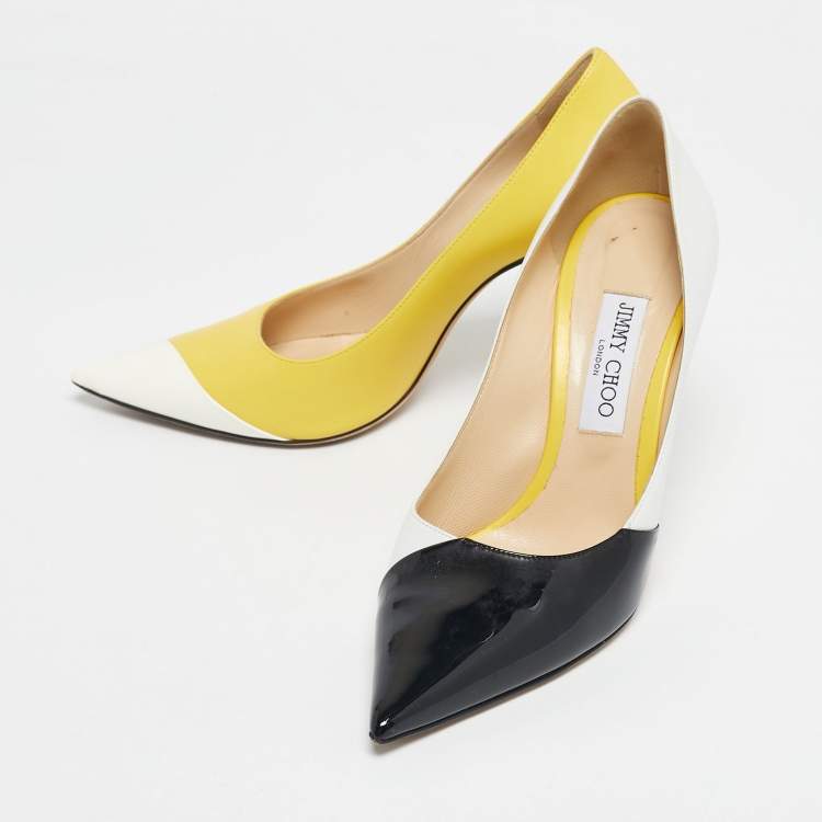 Pre Owned Jimmy Choo Tricolor Leather Love 100 Pointed Toe Pumps Size 40