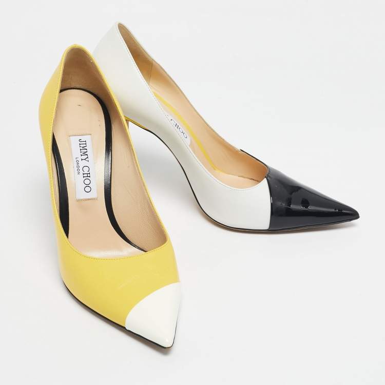 Pre Owned Jimmy Choo Tricolor Leather Love 100 Pointed Toe Pumps Size 40