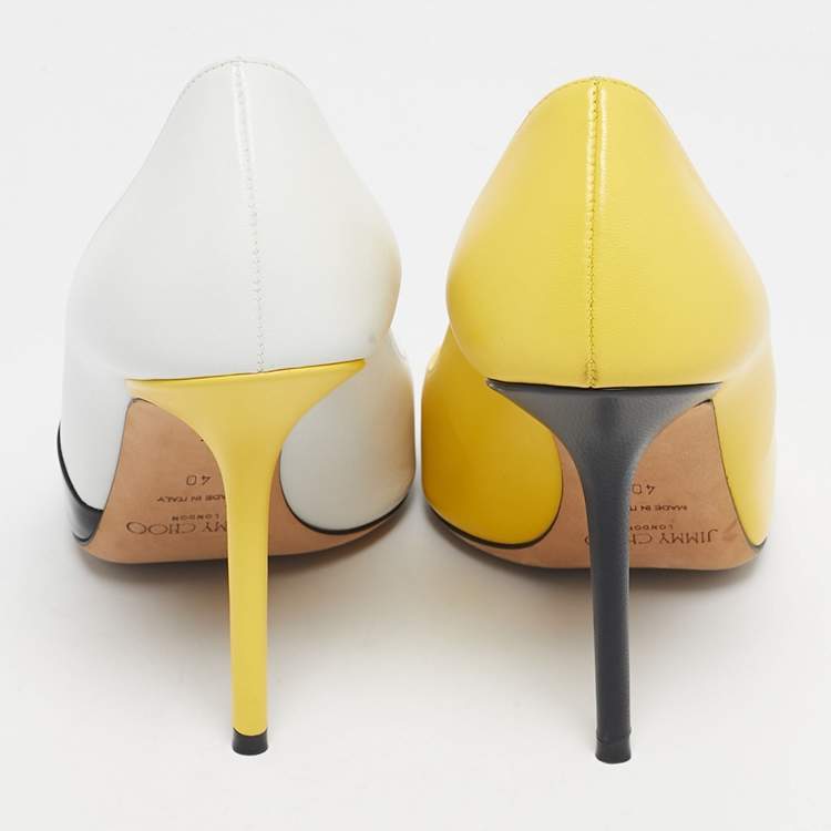 Pre Owned Jimmy Choo Tricolor Leather Love 100 Pointed Toe Pumps Size 40